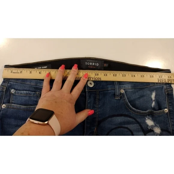 Torrid sky high skinny distressed denim jeans - Picture 8 of 14